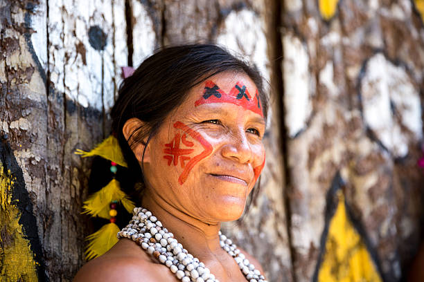 istock Native Brazilian old woman portrait 497749444