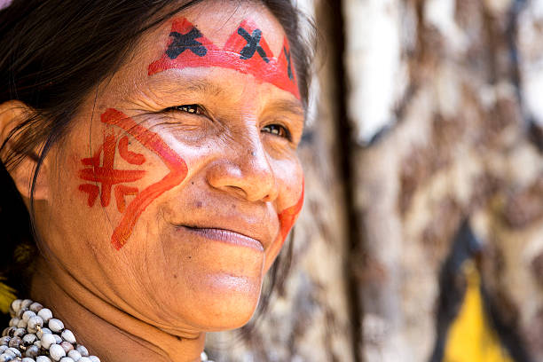 istock Native Brazilian old woman portrait 497749480