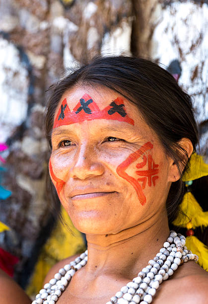 istock Native Brazilian old woman portrait 497749606