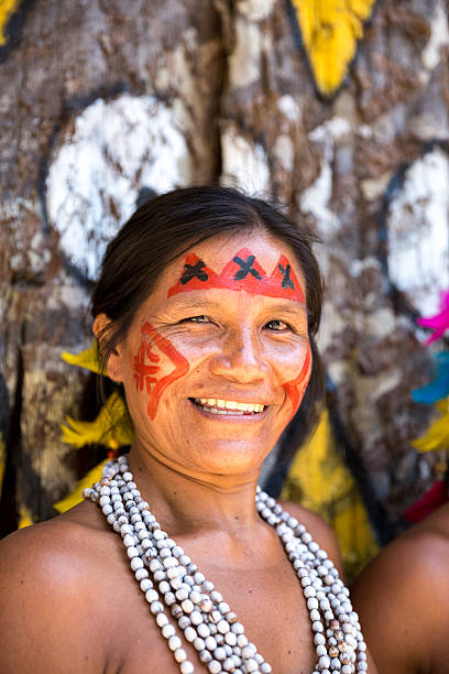 istock Native Brazilian old woman portrait 497749702