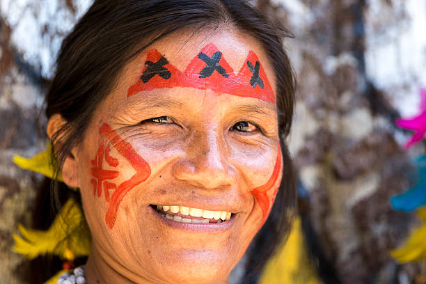 istock Native Brazilian old woman portrait 497749752