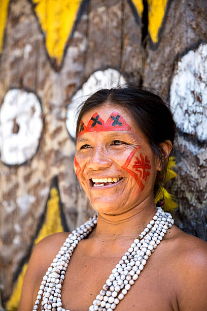 istock Native Brazilian old woman portrait 497749924