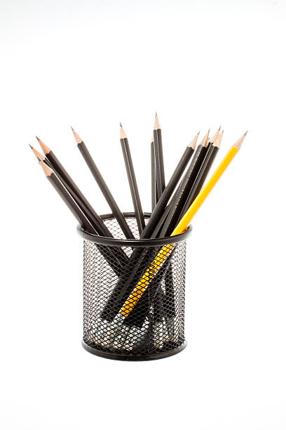 istock black pencil holder with pencils isolated on white background 497749935