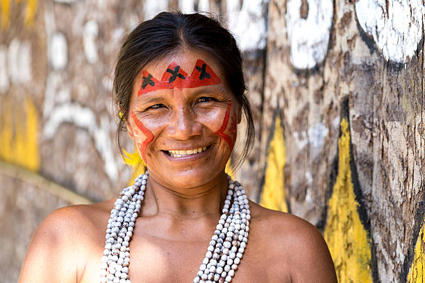 istock Native Brazilian old woman portrait 497750010