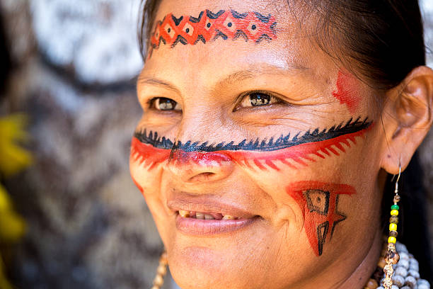 istock Native Brazilian old woman portrait 497750954