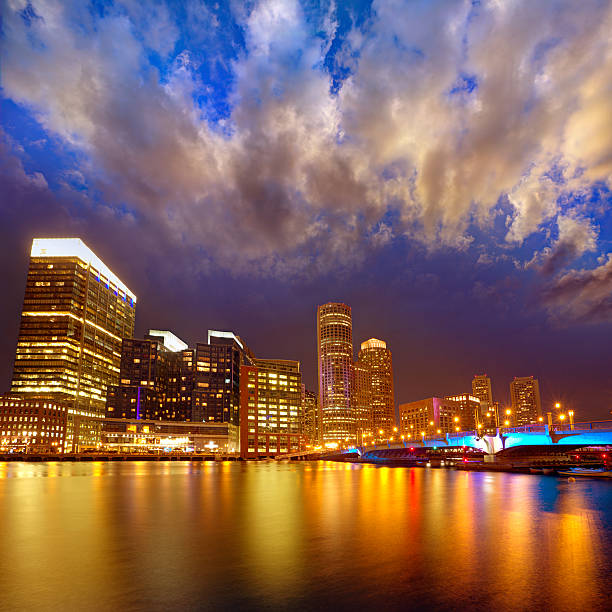 istock Boston sunset skyline at Fan Pier Massachusetts 497751038