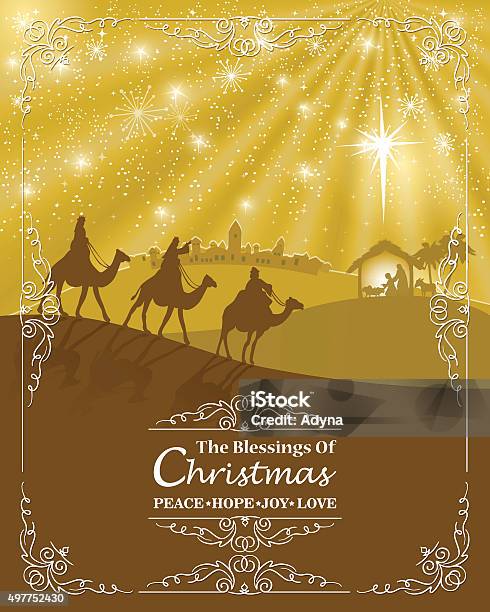 Nativity Scene Stock Illustration - Download Image Now - Christmas, Religion, Three Wise Men