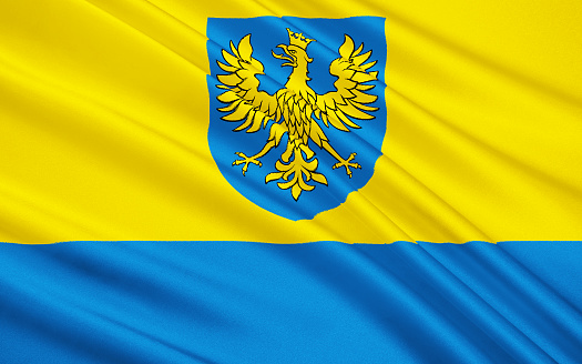 Flag of Opole Voivodeship or Opole Province in Poland
