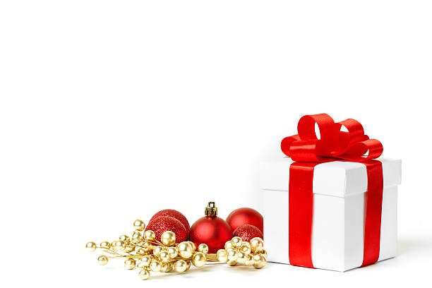 istock christmas gift with red balls bow 497754384