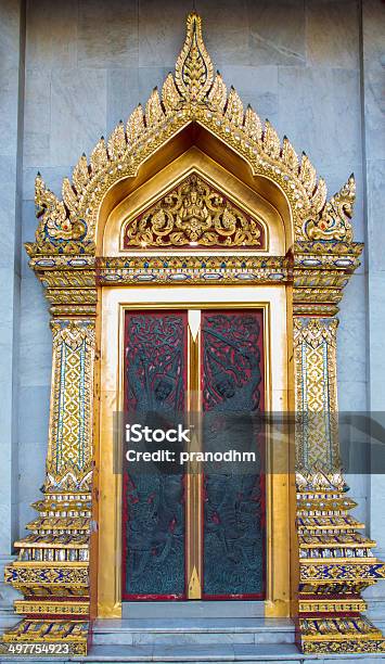 Buddism Temple Door Thailand Stock Photo - Download Image Now - Ancient, Art And Craft, Asia
