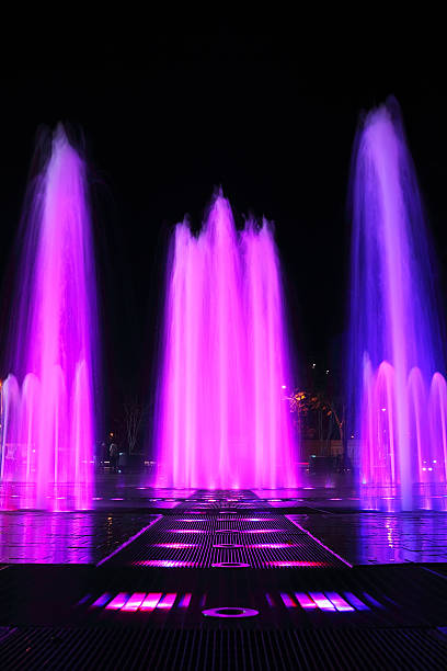 istock Fountain with colorful illuminations at night 497755245
