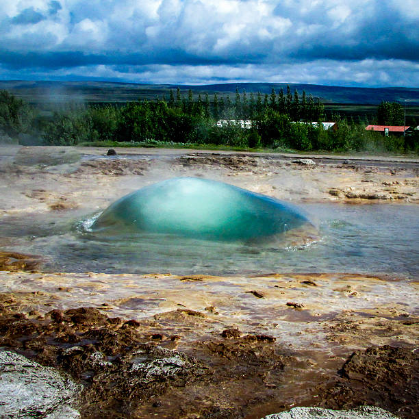 istock Bubble of the geyser, before eruption 497756173
