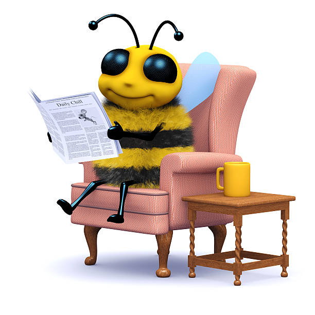 istock 3d Honey bee reading the paper 497756797