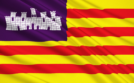Bandera de Islas Baleares, España photo