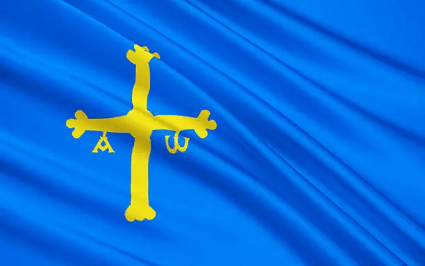 Flag of Asturias, officially the Principality of Asturias, is an autonomous community in north-west Spain. It is coextensive with the province of Asturias, and contains some of the territory that was part of the larger Kingdom of Asturias in the Middle Ages.