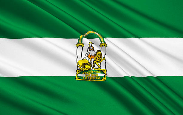 Flag of Andalusia, Spain Flag of Andalusia is a south-western European region established as an autonomous community of the Kingdom of Spain. The territory is divided into eight provinces: Almeria, Cadiz, Cordoba, Granada, Huelva, Jaen, Malaga and Seville. jaen stock pictures, royalty-free photos & images