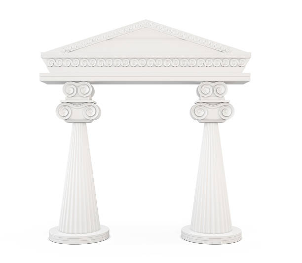 istock Front view of a classic entrance with columns 497780496