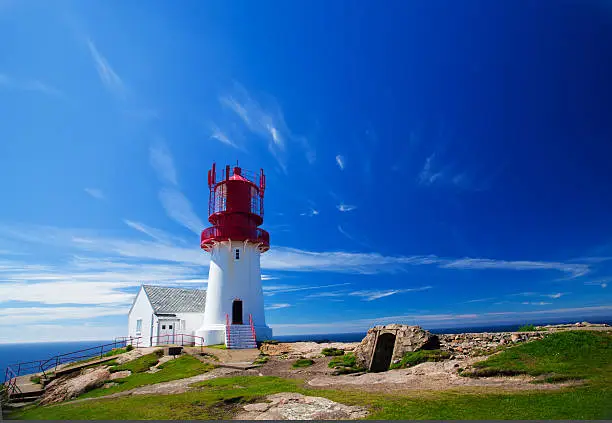 world famous Lindesnes lighthouse at the south of Norway