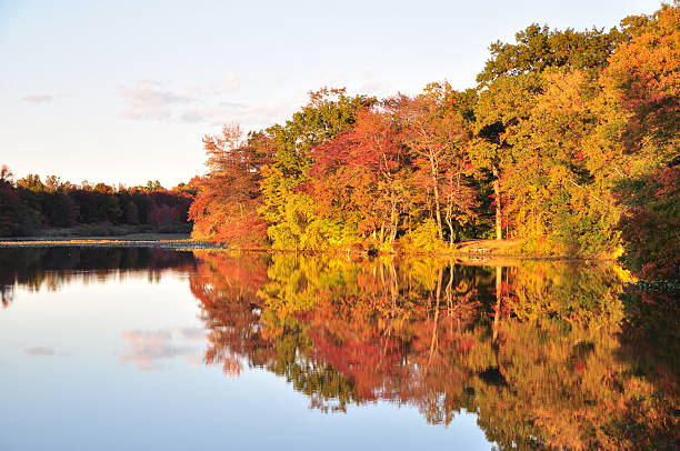 istock New Jersey lake and autumn foliage 497784550