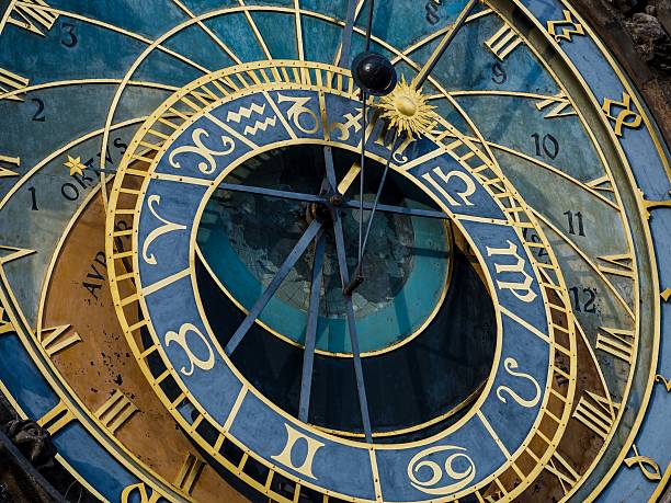 reloj astronómico de praga (orloj) en la antigua ciudad de praga - astronomical clock fotografías e imágenes de stock