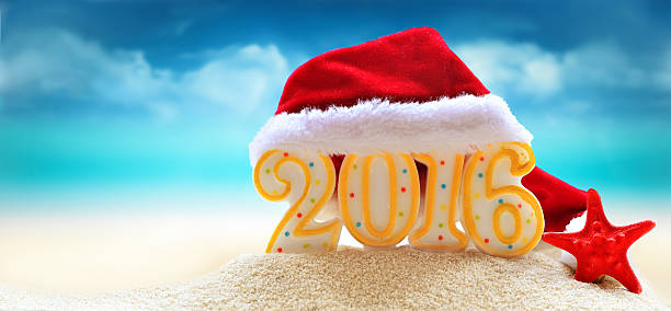 istock New year 2016 sign with  Santa Claus hat 497787286