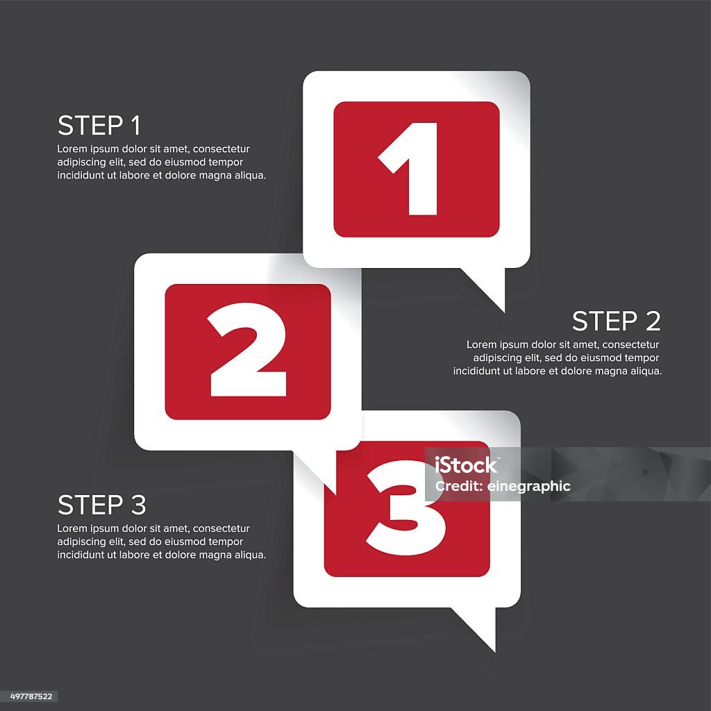 One Two Three Image Step Example One Two Three Progress Steps Vector Stock Illustration - Download Image ...