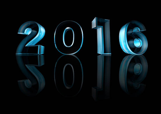 Icy blue numbers for New Year on the black background