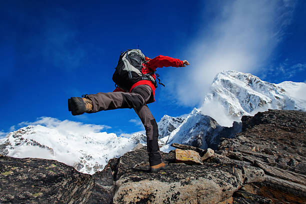 istock Hiking in Khumbu walley in Himalayas mountains 497791224