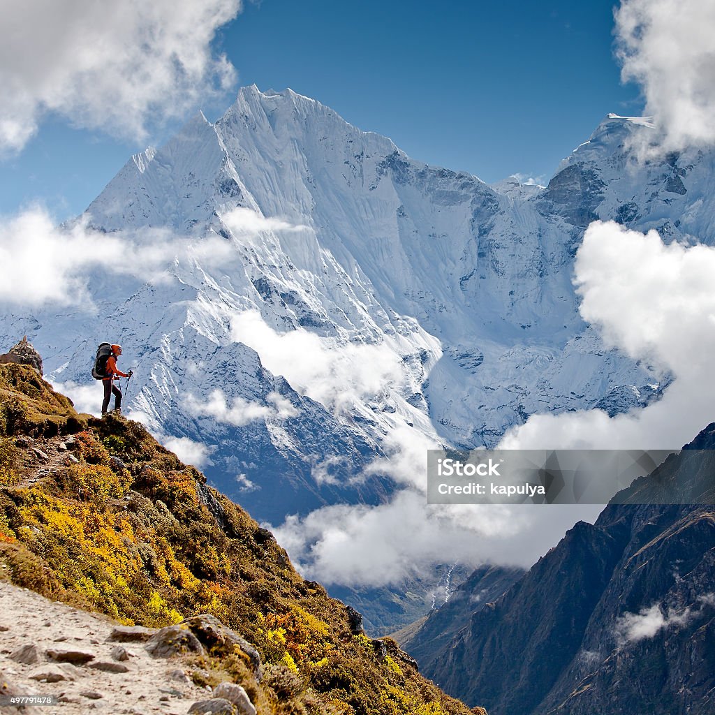 Hiking in Himalaya mountains 2015 Stock Photo