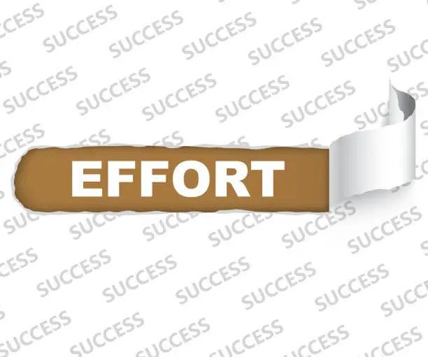 Vector illustration of Behind the success is effort