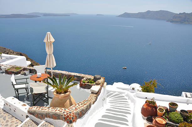 istock luxurious terrace on greek island santorini 497794459