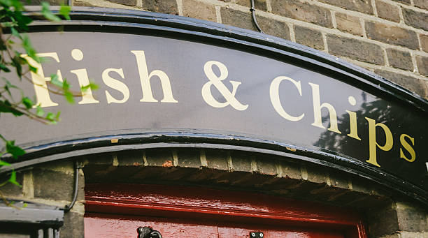 istock Fish and Chips Sign in London 497795731
