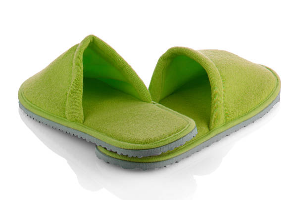 istock Pair of green slippers 497796909