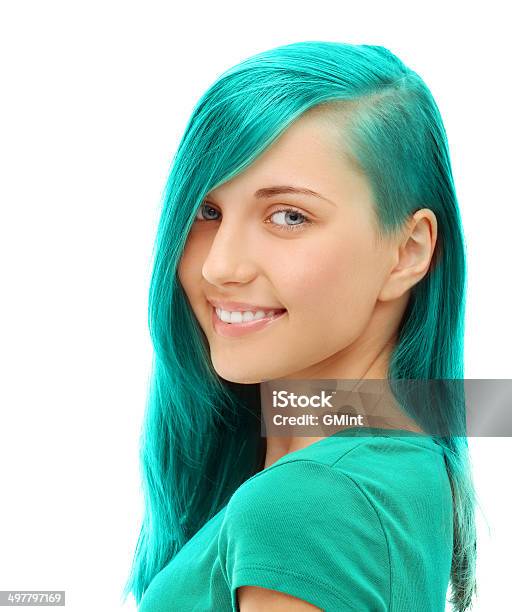 Street Stylefarbige Hairturquoise Stockfoto und mehr Bilder von Süßigkeit - Süßigkeit, Amethyst, Ausmalen