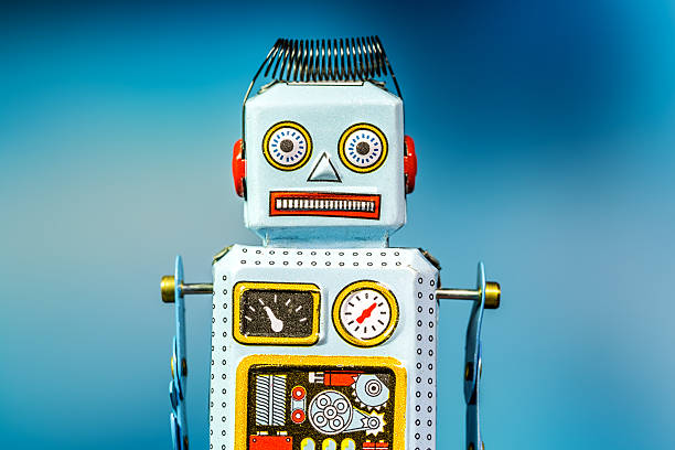 istock Close up of a retro tin toy robot 497797225