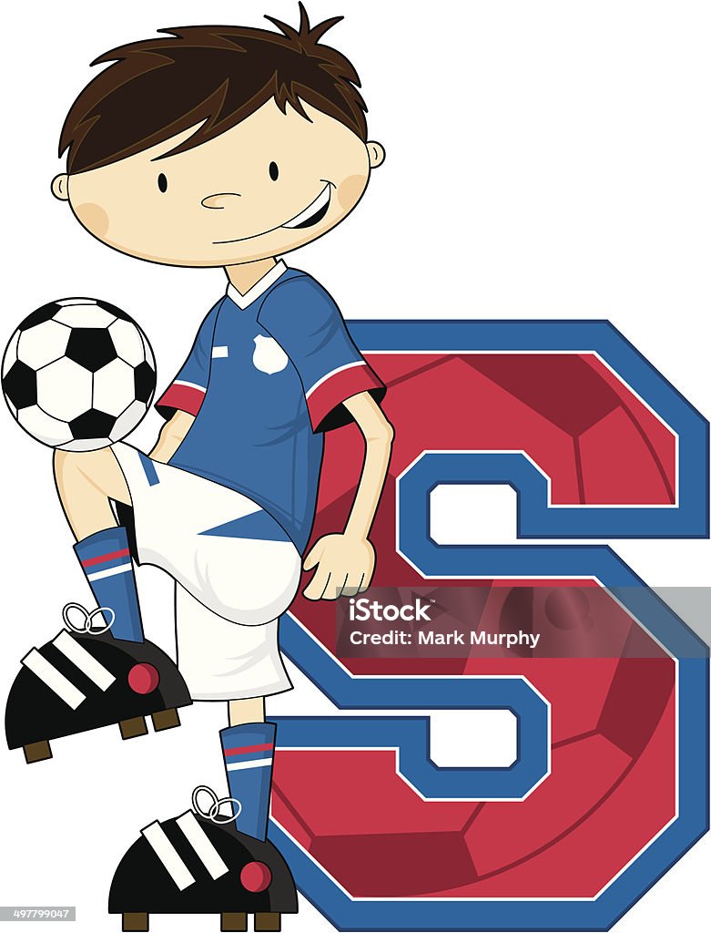 サッカーサッカー少年の説明書 - アルファベットのロイヤリティフリーベクトルアート