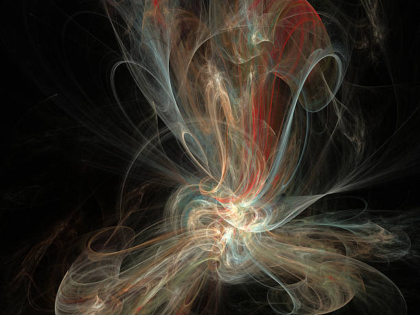 Digital Fractal on Black stock photo