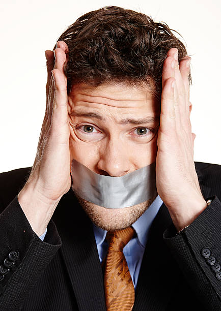 istock Tape mouthed businessman things going bad 497800133