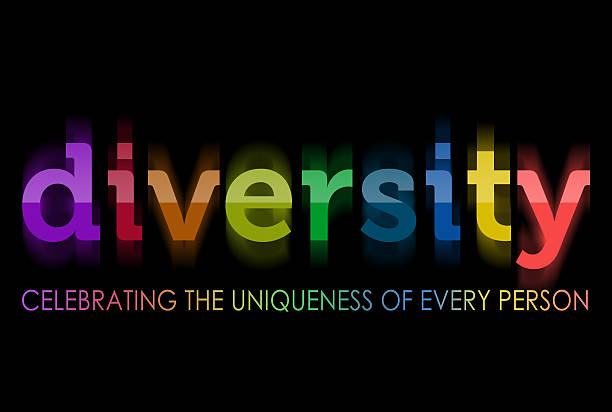 Diversity in rainbow colors stock photo