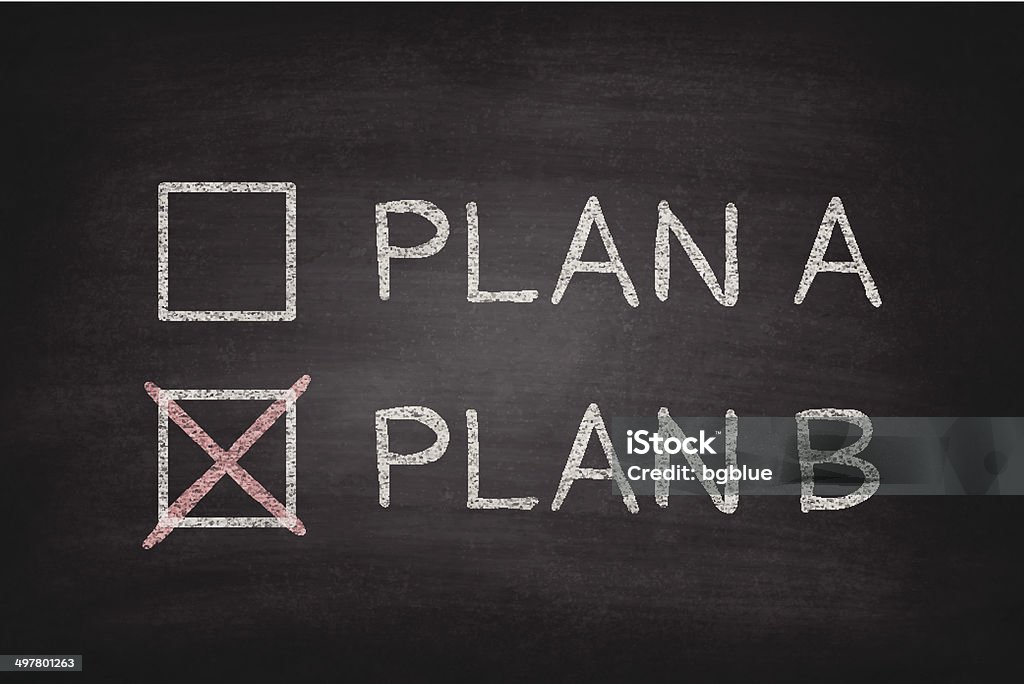 Planee una o Plan B casillas en pizarra-Chalkboard - arte vectorial de Plan B libre de derechos