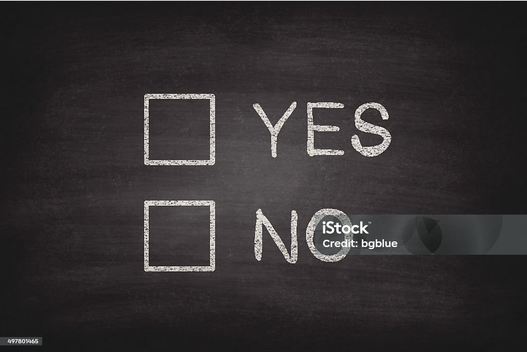 Sim ou não caixas de seleção No Quadro negro-Chalkboard - Vetor de Arranhado royalty-free