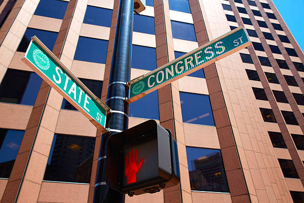 istock Boston State st and Congress street Massachusetts 497801638