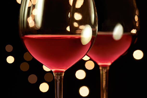 istock Two glasses of red wine. Romantic dinner. 497801756
