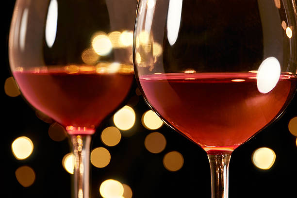 istock 2 glasses of red wine. Romantic dinner. 497801820