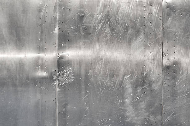 istock Shiny silver aluminum sheet metal 497803000