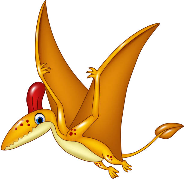 illustrations, cliparts, dessins animés et icônes de dessin animé drôle ptérodactyle - dinosaur toy dino monster