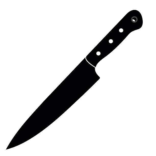 ilustracja wektorowa sylwetka nóż kuchenny - knife stock illustrations