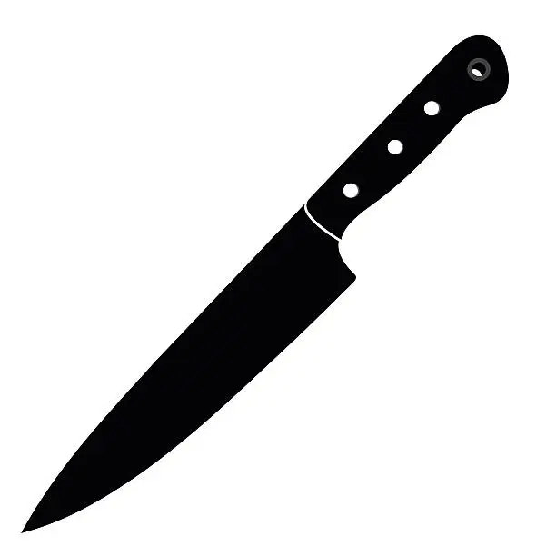 Vector illustration of silhouette kitchen knife vector illustration