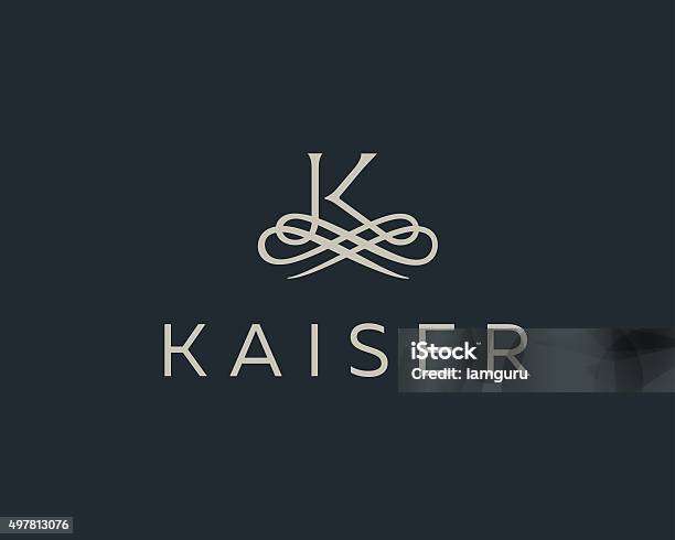 Abstract Monogram Elegant Flower Premium Letter K Initials Icon Stock Illustration - Download Image Now