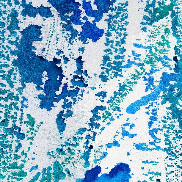 istock Hand painted blue hues with brush strokes and drips 497813618